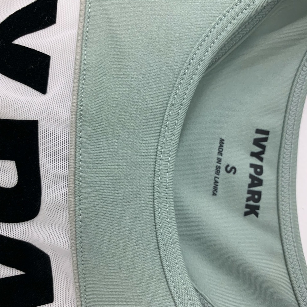 Ivy Park  Top, Sage Green with 3-d velvet  Logo - Picture 2 of 9